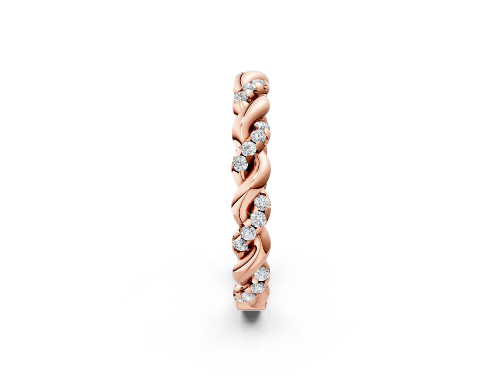 Rose gold Twisted Pavé Round Diamond Eternity Band