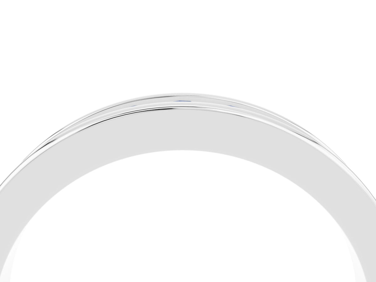 Round Blue Sapphire Eternity Band in Platinum with Smooth Channel Setting