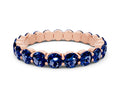Round Blue Sapphire Eternity Band in Rose gold with U-Prong Setting