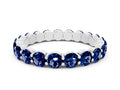 Round Blue Sapphire Eternity Band in Silver with U-Prong Setting