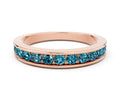 Round Blue Topaz Eternity Band in Rose gold with Smooth Channel Setting 