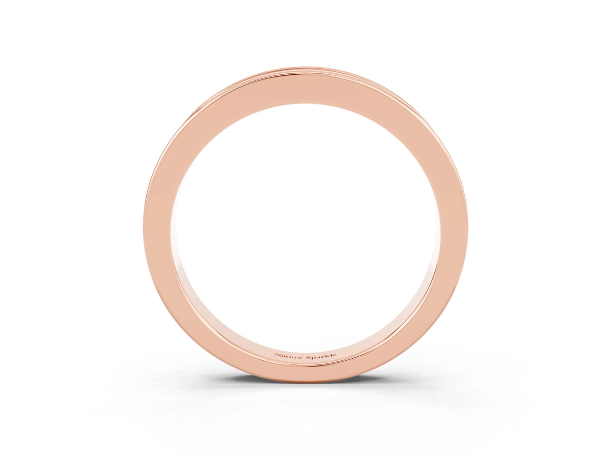 Round Blue Topaz Eternity Band in Rose gold with Smooth Channel Setting