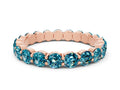 Round Blue Topaz Eternity Band in Rose gold with U-Prong Setting