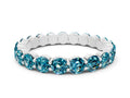 Round Blue Topaz Eternity Band in White gold with U-Prong Setting