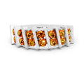 Round Citrine Anniversary Band in White gold with Channel Setting and Vertical Prongs