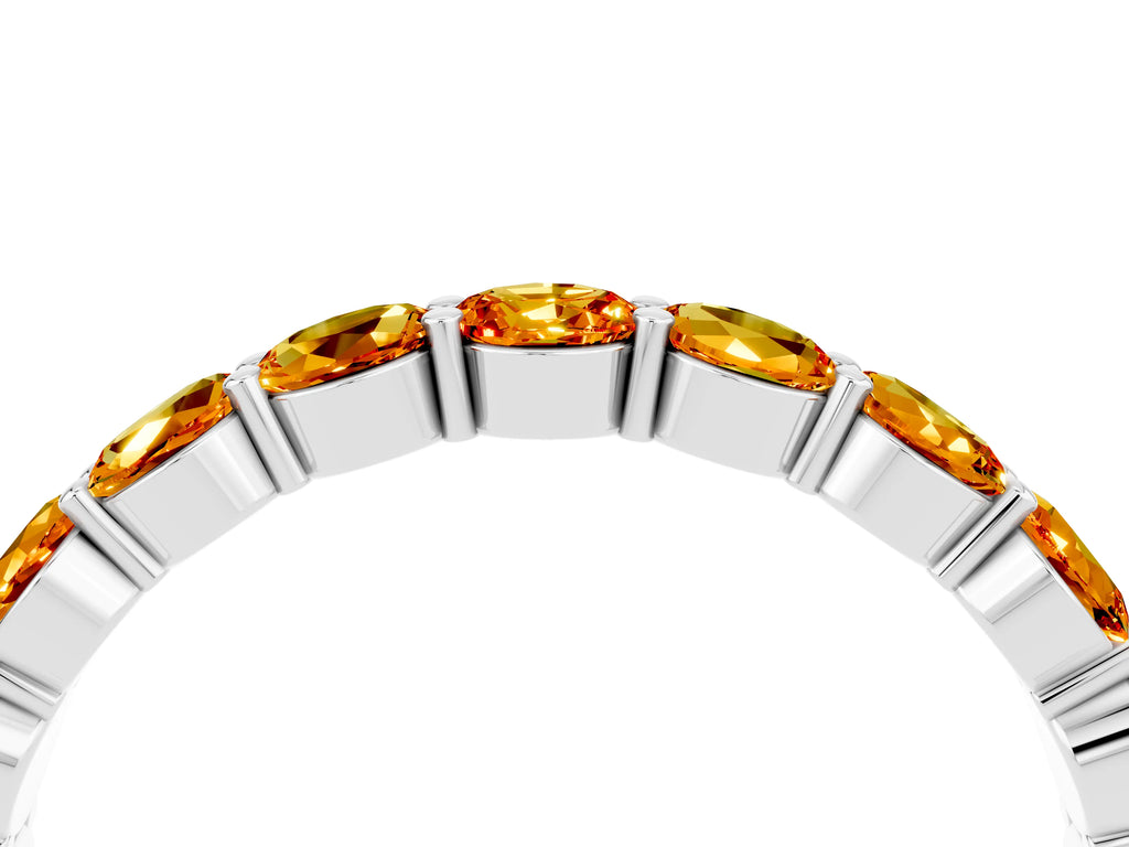 Round Citrine Eternity Band in Platinum with U-Prong Setting