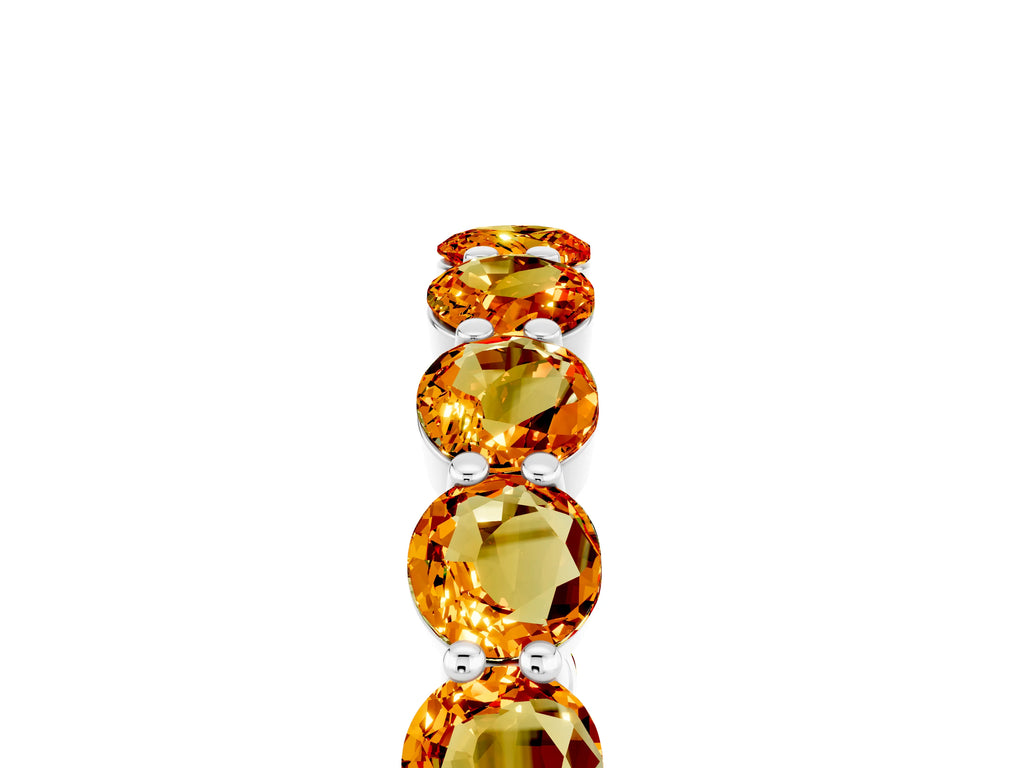 Round Citrine Eternity Band in Platinum with U-Prong Setting