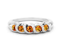 Round Citrine Eternity Band in Silver with Twist Prong Setting 