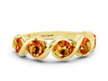 Round Citrine Wave Band in Yellow gold with Channel Setting and Shared Prongs