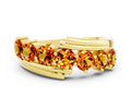 Round Citrine Wave Band in Yellow gold with Channel and Shared Prong Setting