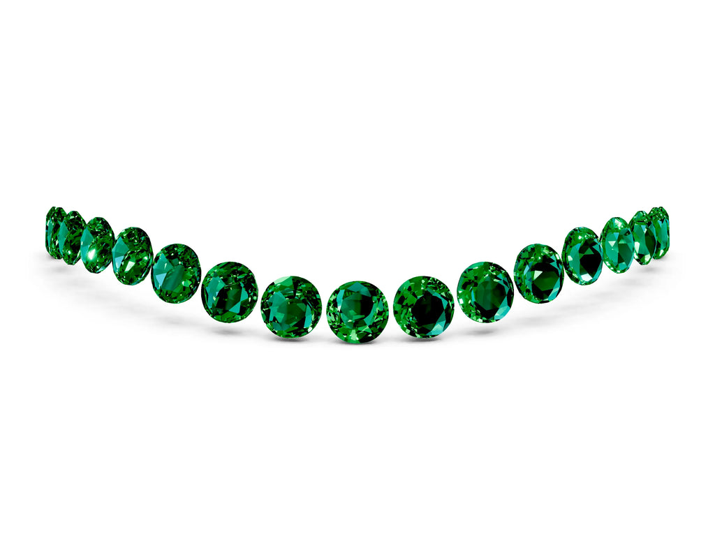 Round Emerald Pavé Contoured Band in Platinum with Shared Prong Setting