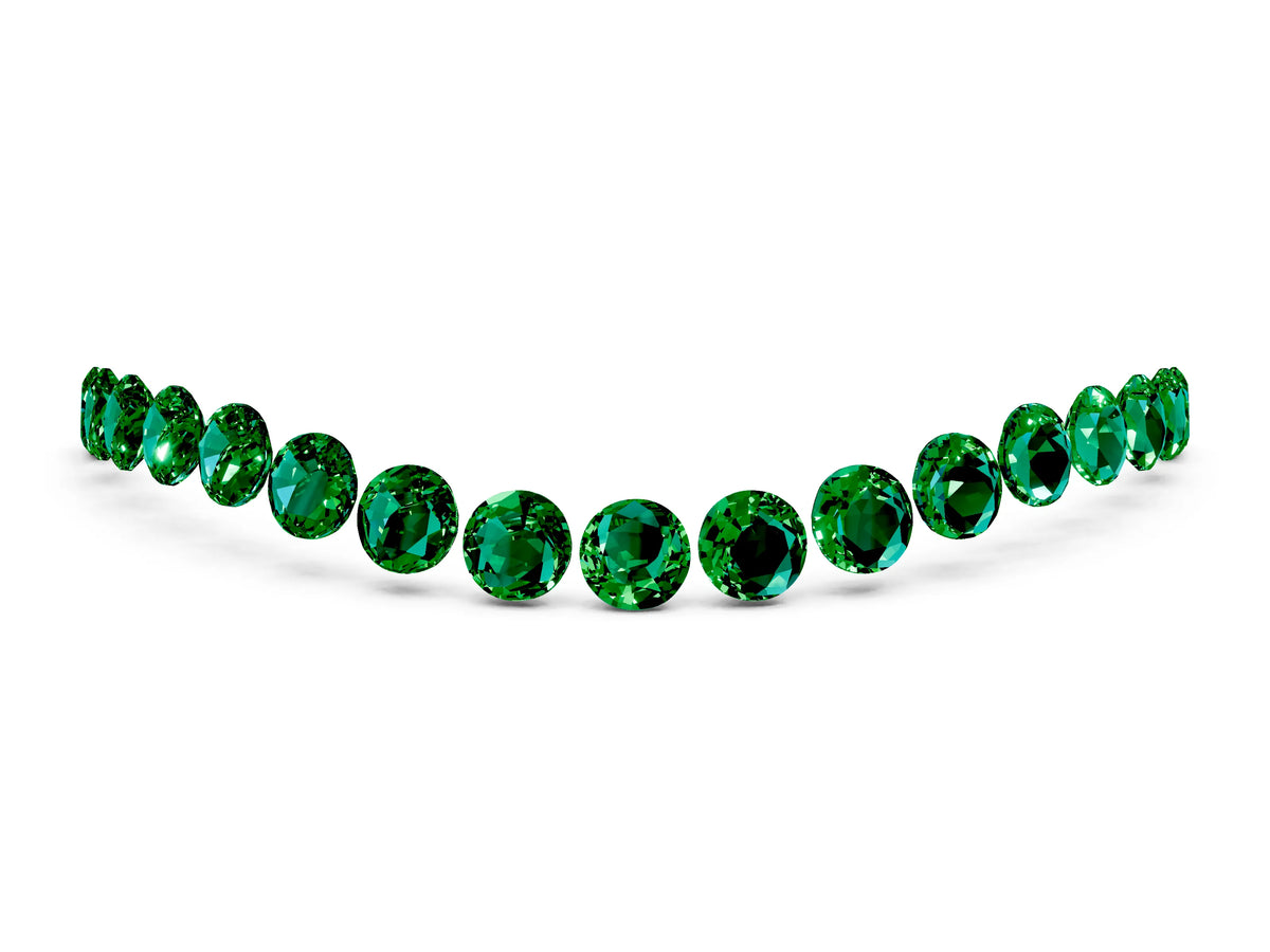 Round Emerald Pavé Contoured Band in Platinum with Shared Prong Setting