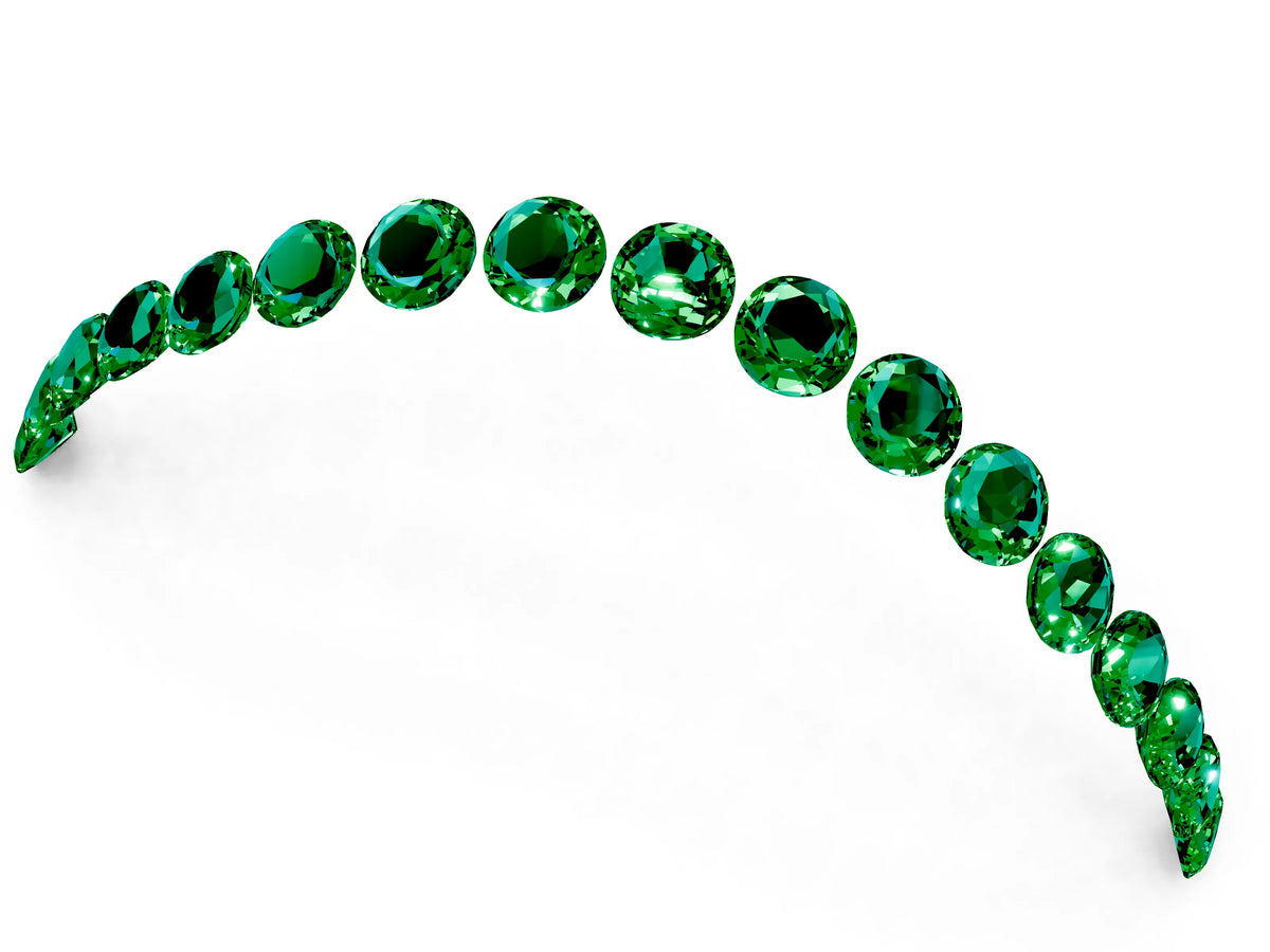 Round Emerald Pavé Contoured Band in Platinum with Shared Prong Setting