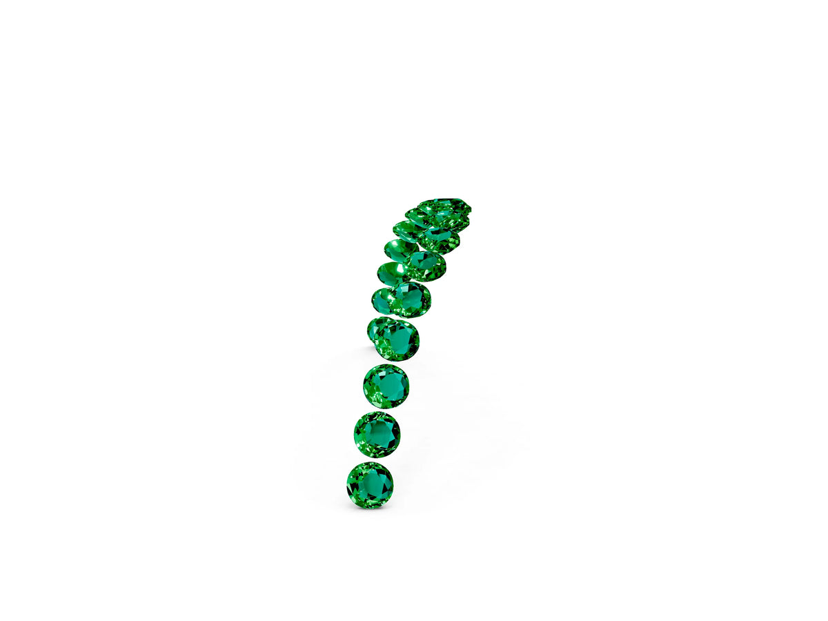 Round Emerald Pavé Contoured Band in Platinum with Shared Prong Setting