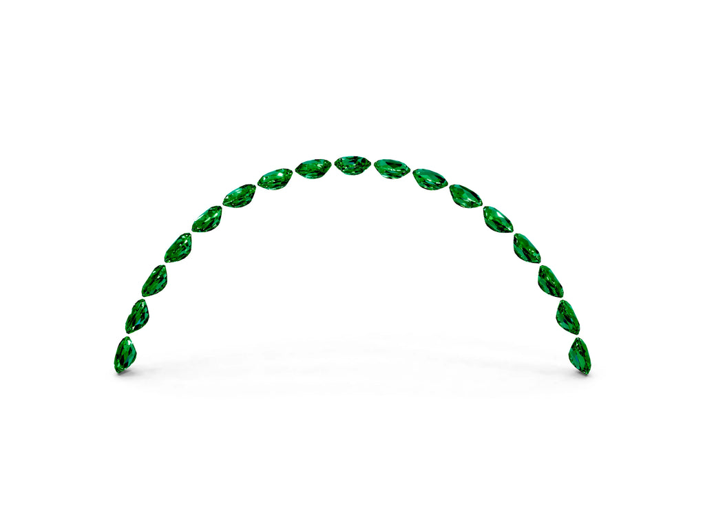 Round Emerald Pavé Contoured Band in Platinum with Shared Prong Setting