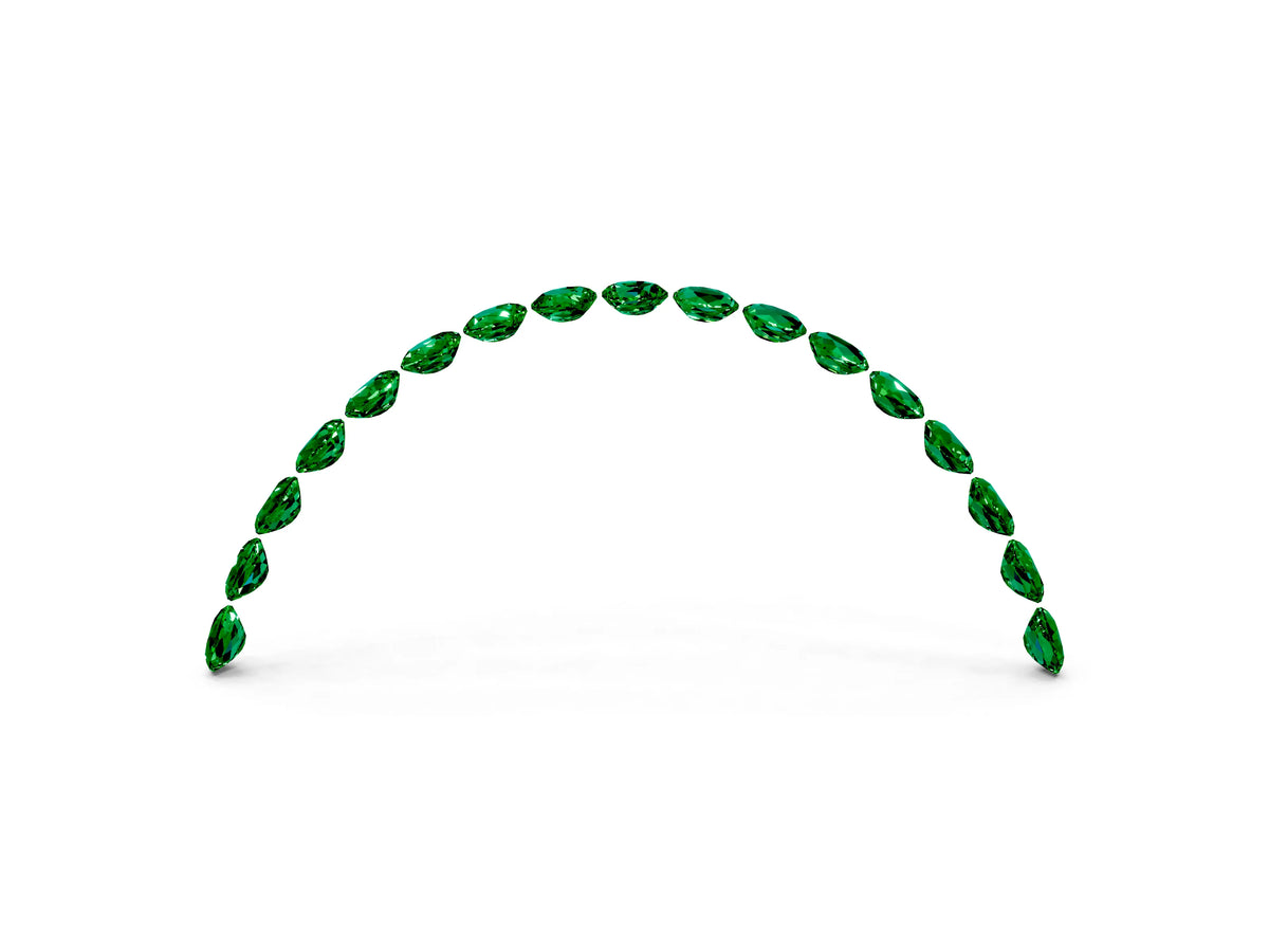 Round Emerald Pavé Contoured Band in Platinum with Shared Prong Setting