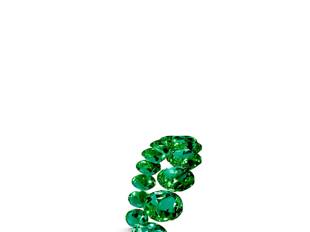 Round Emerald Pavé Contoured Band in Platinum with Shared Prong Setting