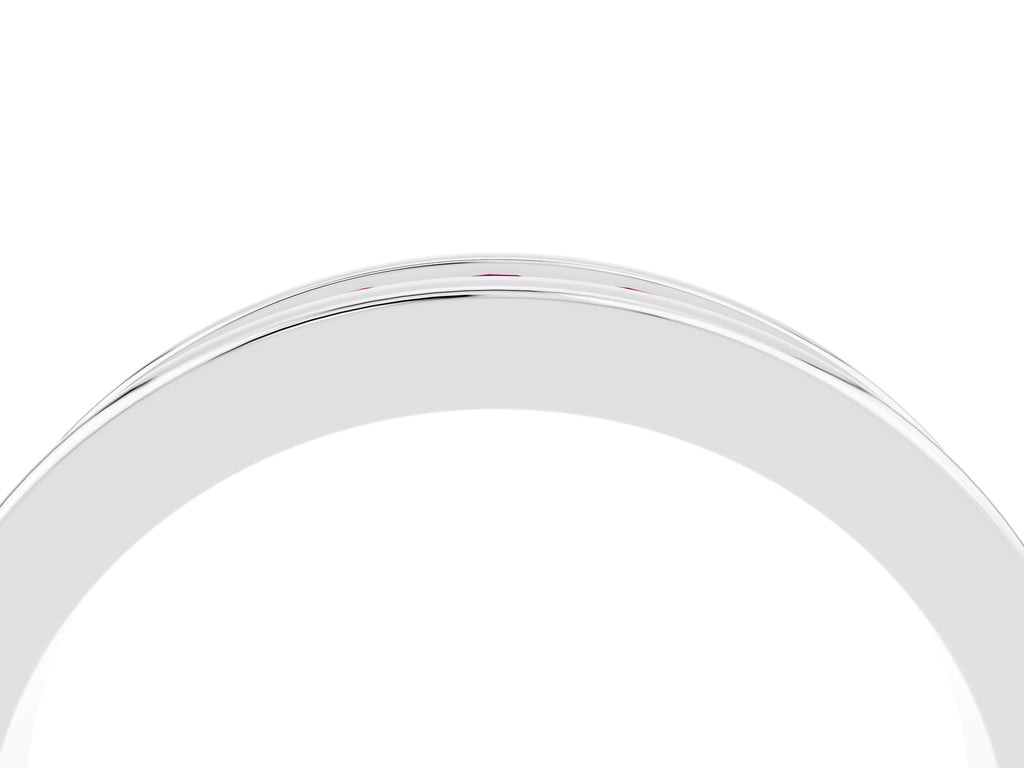 Round Garnet Eternity Band in Silver with Smooth Channel Setting