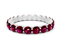 Round Garnet Eternity Band in Silver with U-Prong Setting