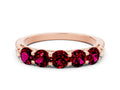 Round Garnet Five-Stone Band in Rose gold with Prong Setting 