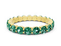 Round Green Sapphire Eternity Band in Yellow gold with U-Prong Setting