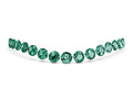 Round Green Sapphire Pavé Contoured Band in White gold with Shared Prong Setting