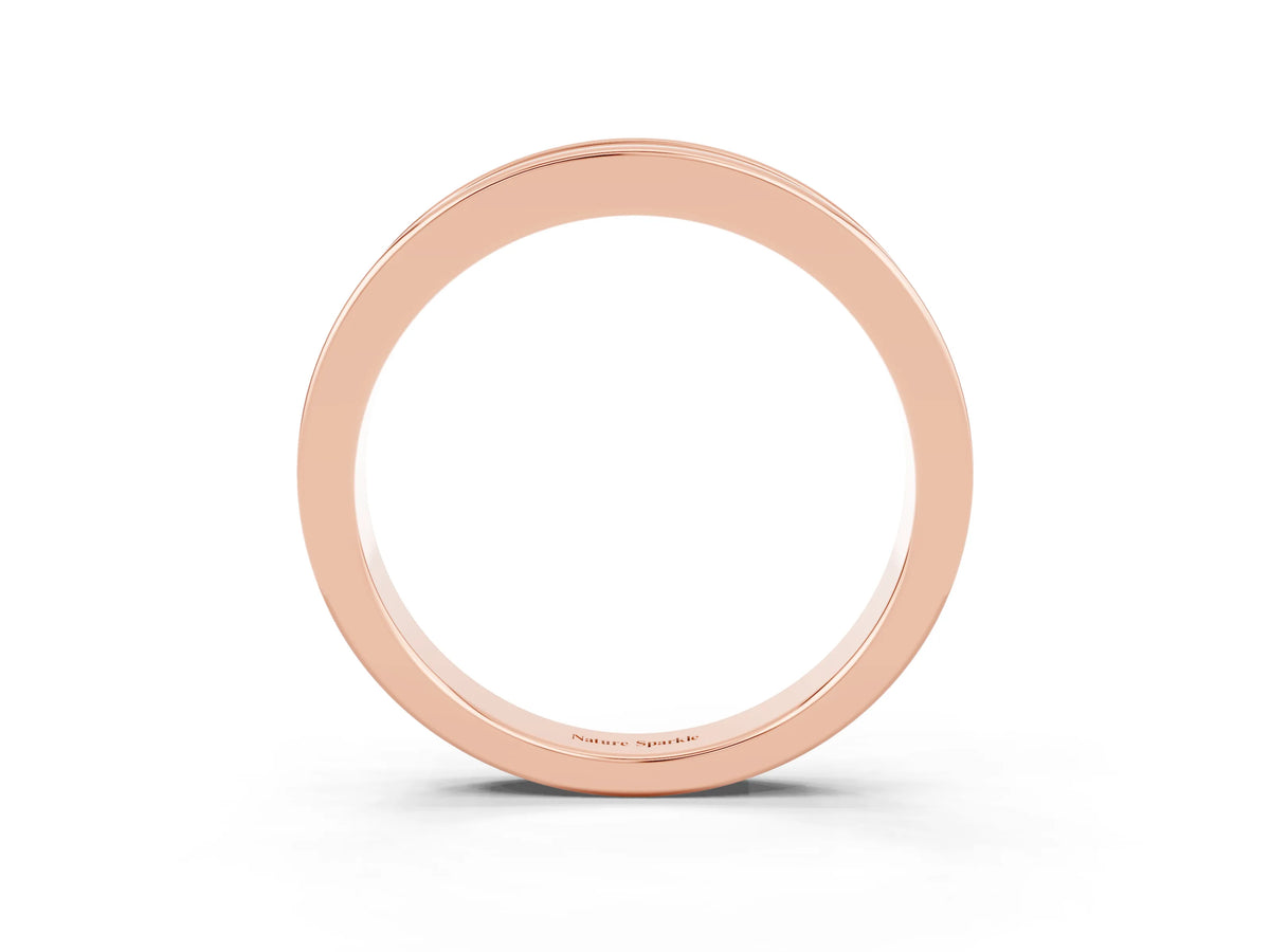 Round Moissanite Eternity Band in Rose gold with Smooth Channel Setting