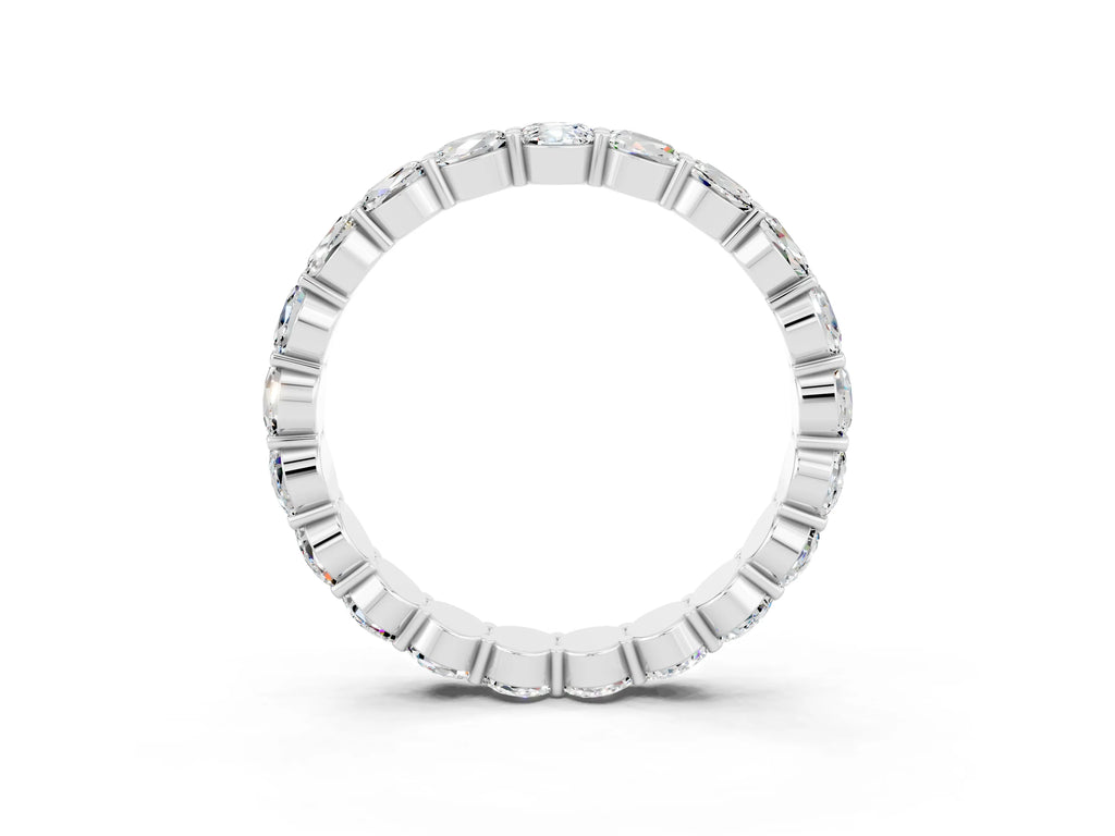 Round Moissanite Eternity Band in Silver with U-Prong Setting
