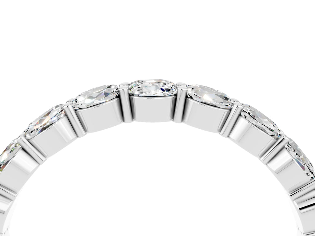 Round Moissanite Eternity Band in Silver with U-Prong Setting