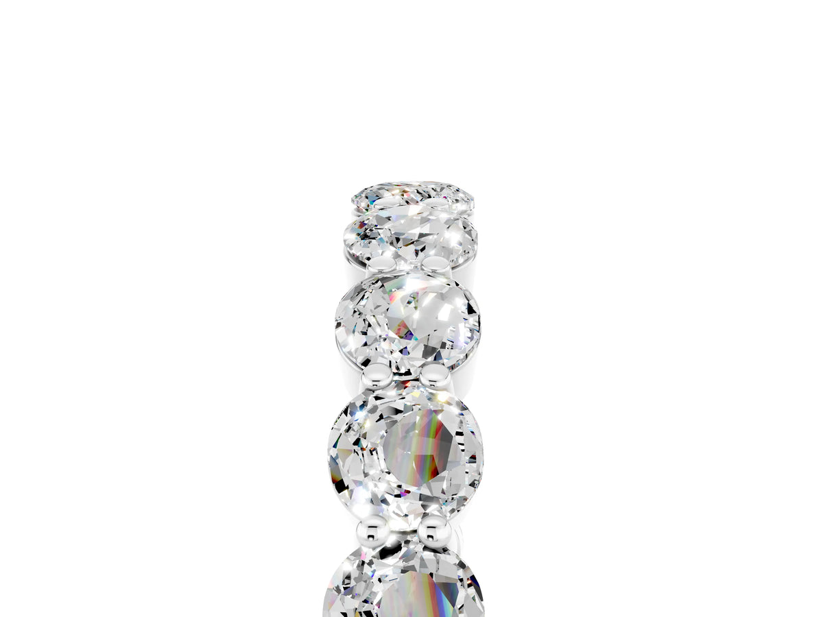 Round Moissanite Eternity Band in Silver with U-Prong Setting