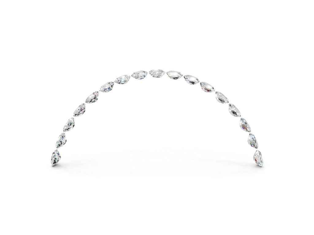 Round Moissanite Pavé Contoured Band in White gold with Shared Prong Setting