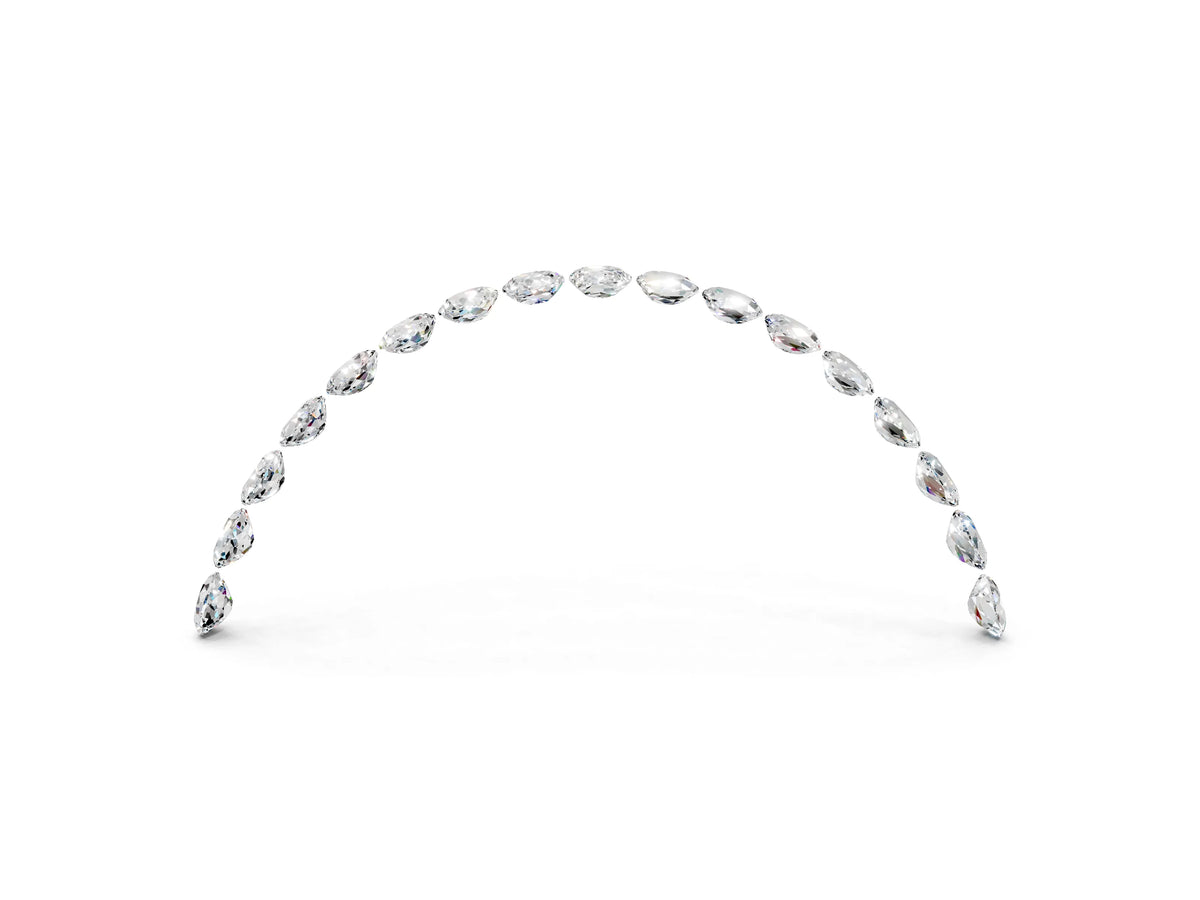 Round Moissanite Pavé Contoured Band in White gold with Shared Prong Setting