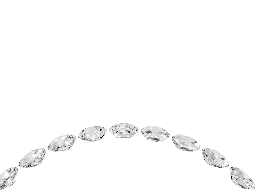 Round Moissanite Pavé Contoured Band in White gold with Shared Prong Setting