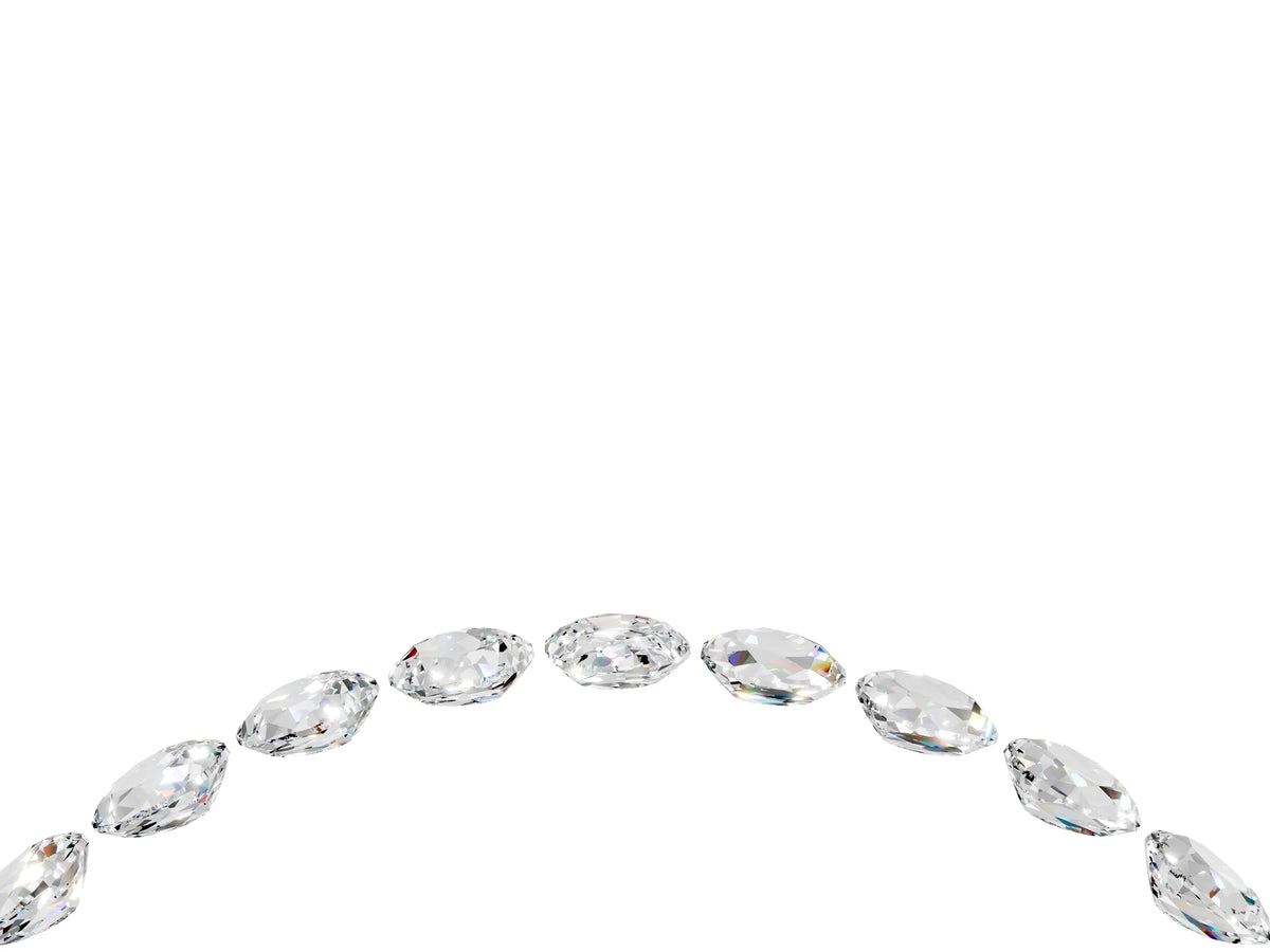 Round Moissanite Pavé Contoured Band in White gold with Shared Prong Setting