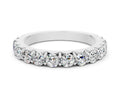 Round Moissanite Polished Half Eternity Band in White gold with Classic Prong Setting 