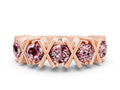Round Morganite Channel Set Band in Rose gold with X-Prong Detail
