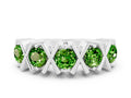Round Peridot Channel Set Band in Platinum with X-Prong Detail