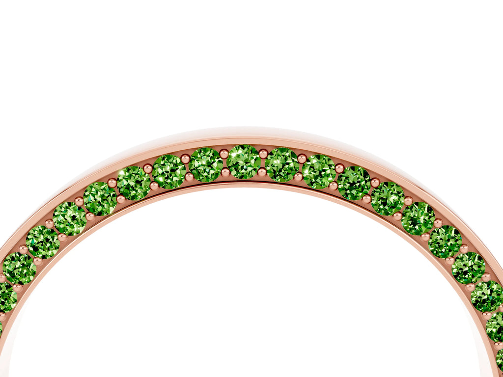 Round Peridot Pavé Band in Rose gold with Channel Setting