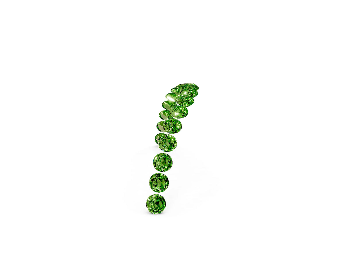 Round Peridot Pavé Contoured Band in Silver with Shared Prong Setting