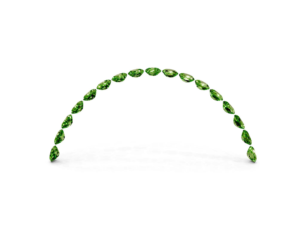 Round Peridot Pavé Contoured Band in Silver with Shared Prong Setting