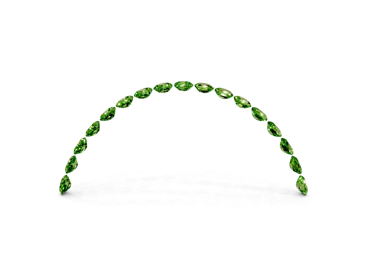 Round Peridot Pavé Contoured Band in Silver with Shared Prong Setting