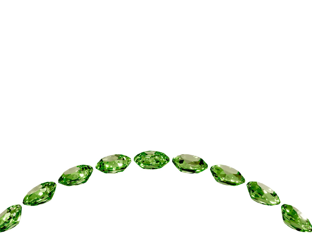 Round Peridot Pavé Contoured Band in Silver with Shared Prong Setting