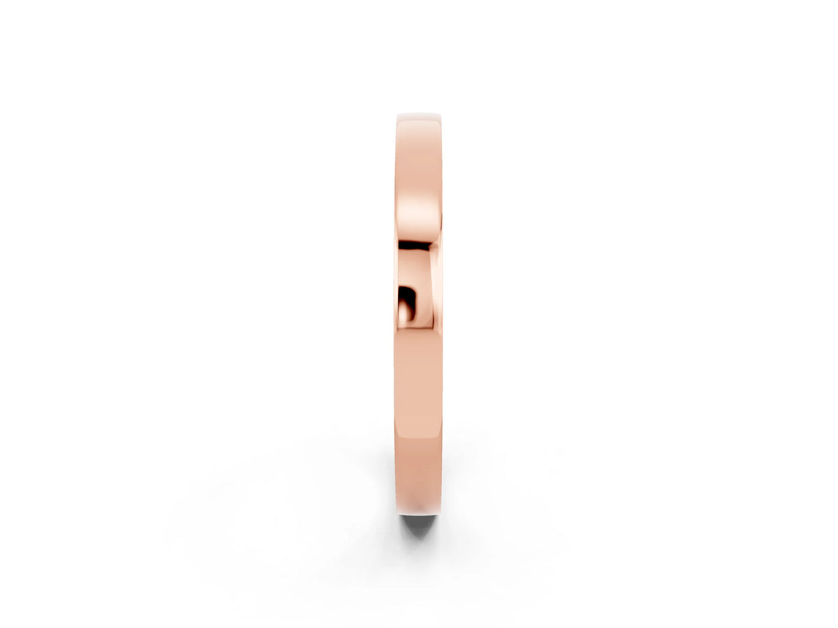 Round Pink Sapphire Pavé Band in Rose gold with Channel Setting