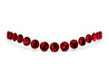 Round Ruby Pavé Contoured Band in Silver with Shared Prong Setting