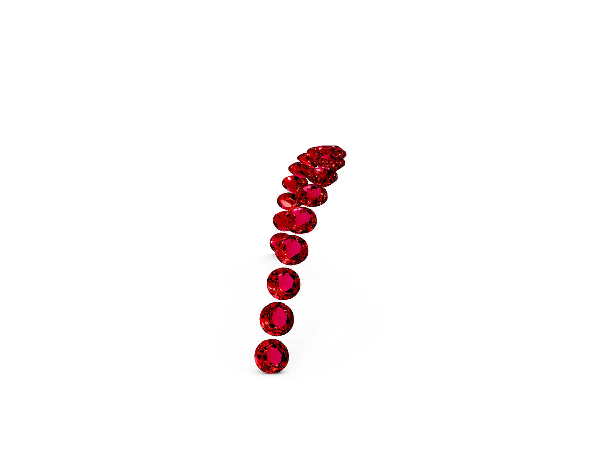 Round Ruby Pavé Contoured Band in Silver with Shared Prong Setting