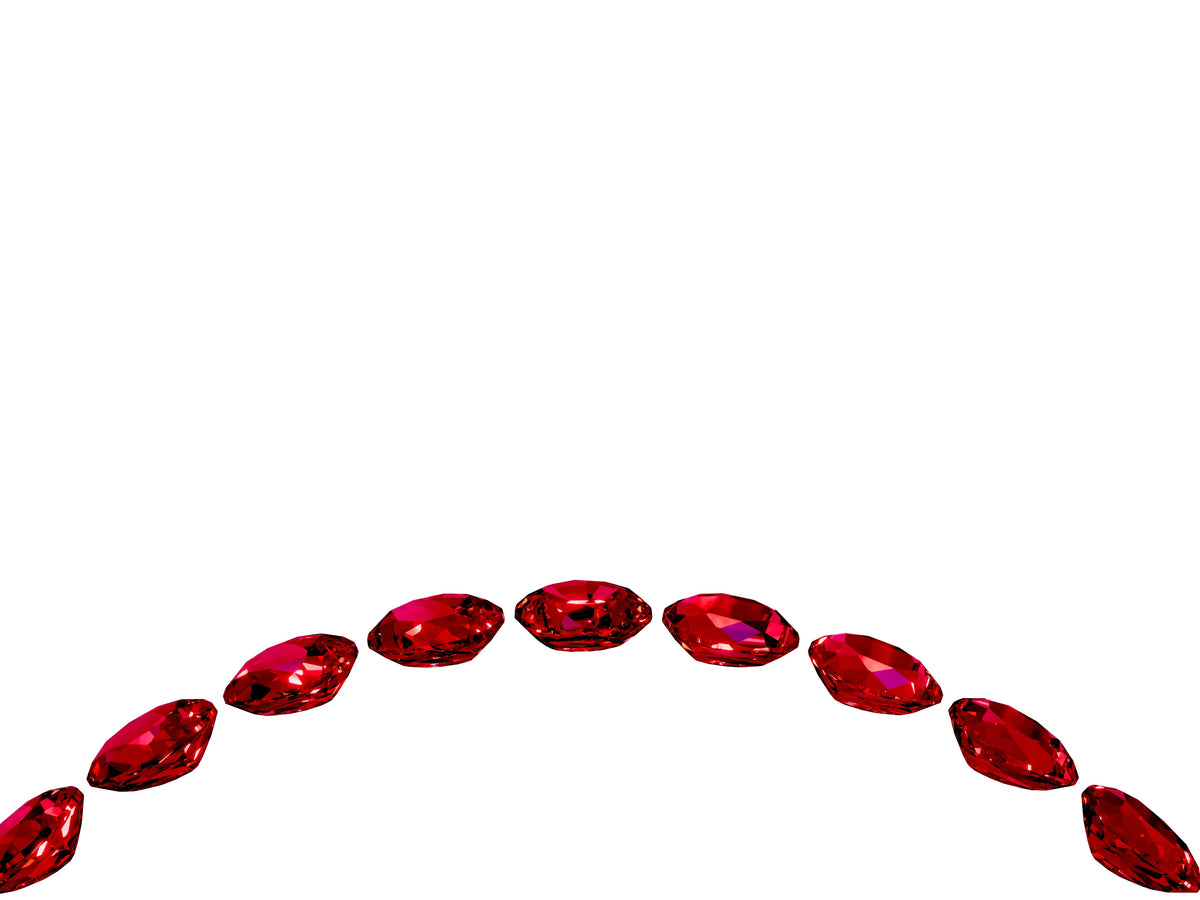 Round Ruby Pavé Contoured Band in Silver with Shared Prong Setting