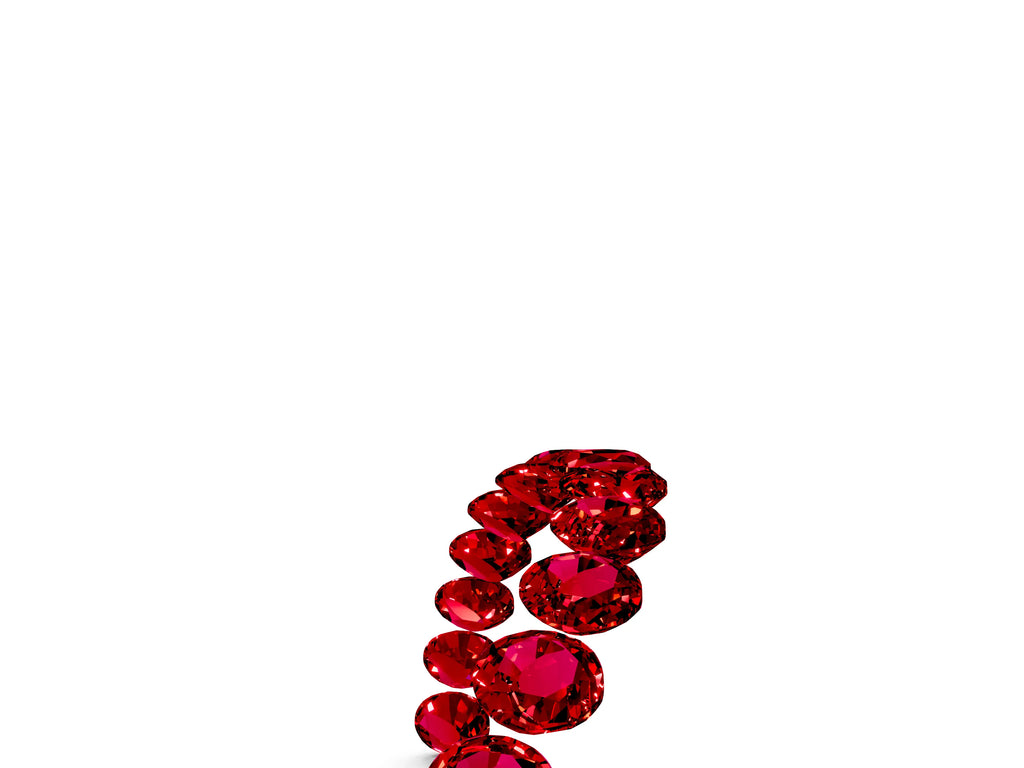 Round Ruby Pavé Contoured Band in Silver with Shared Prong Setting