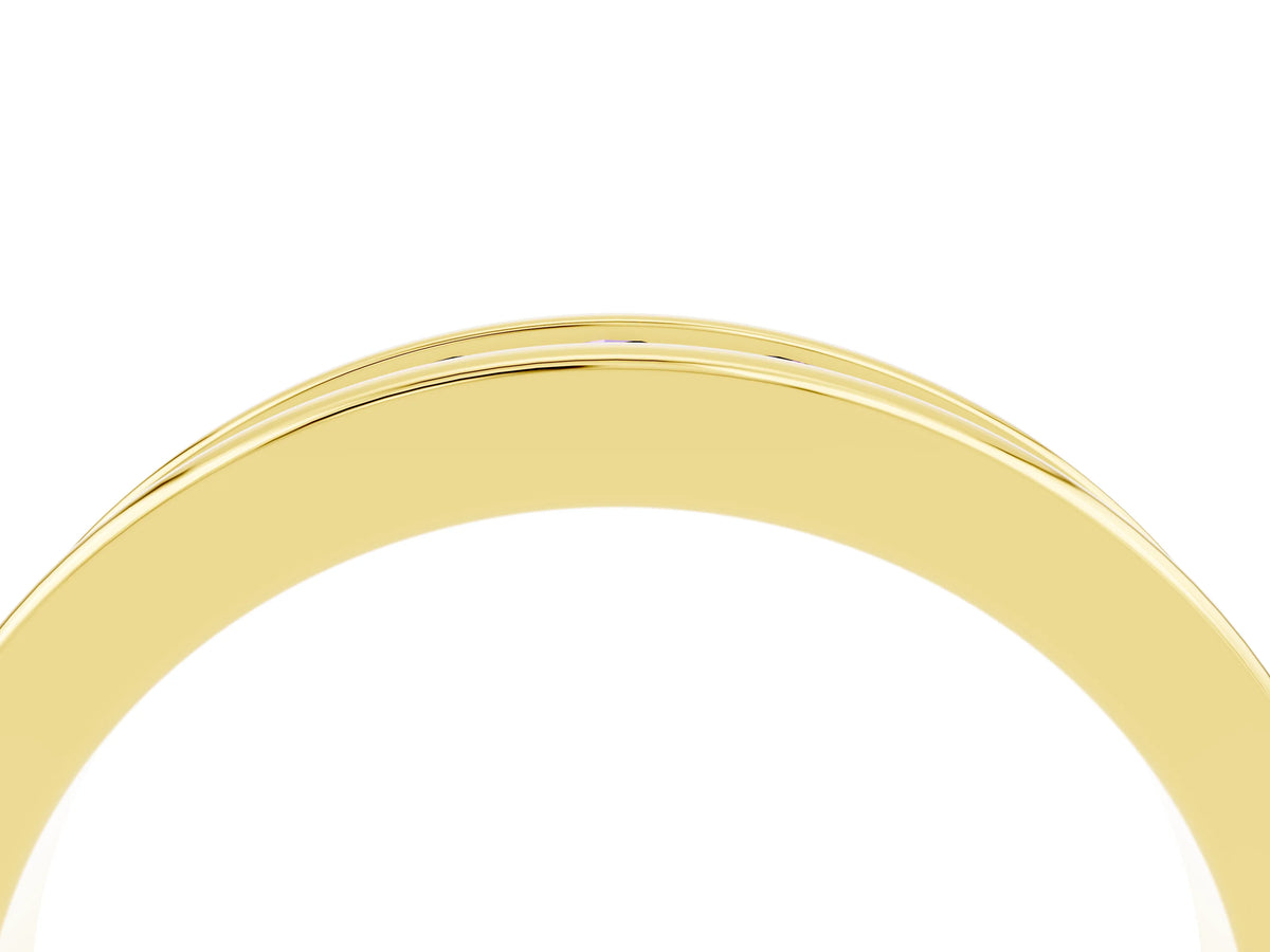Round Tanzanite Eternity Band in Yellow gold with Smooth Channel Setting