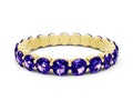 Round Tanzanite Eternity Band in Yellow gold with U-Prong Setting