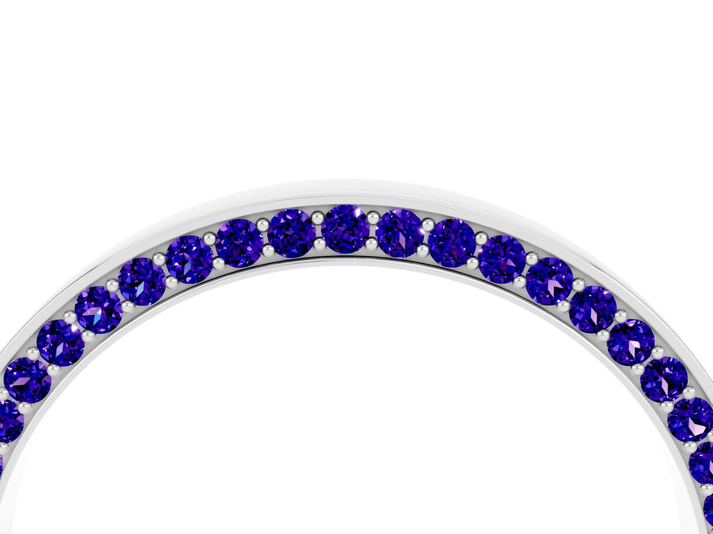 Round Tanzanite Pavé Band in White gold with Channel Setting